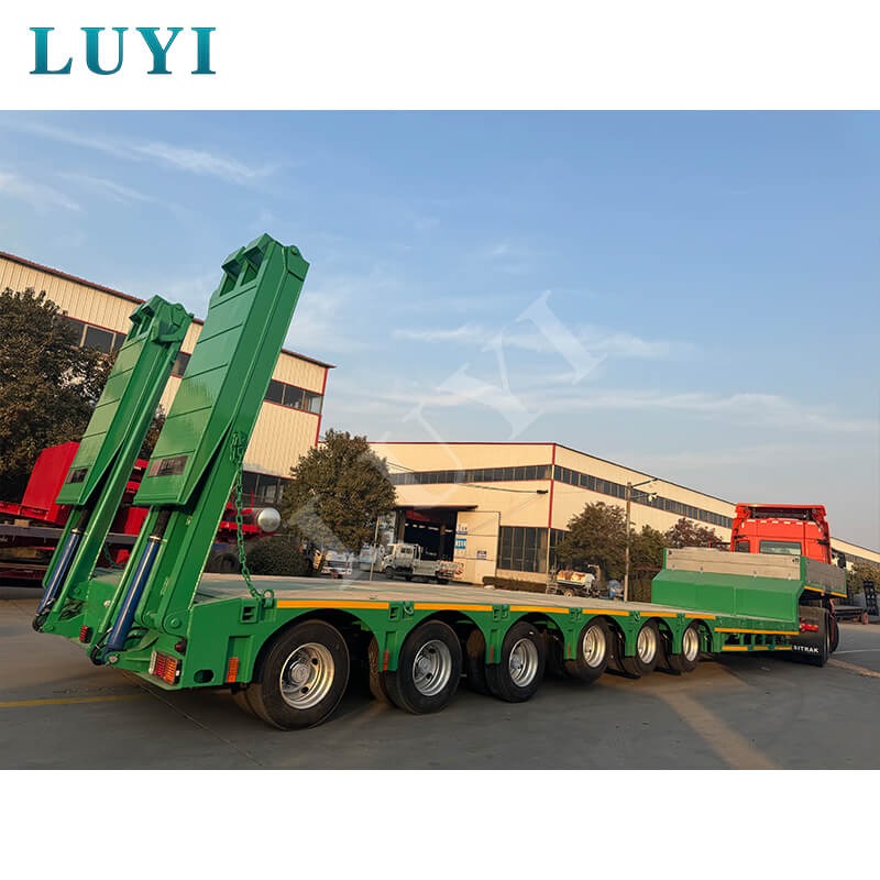 Tillverkad i Shandong, Kina! Luyi 6-axlad lågbädds semitrailer fraktad till Sudan