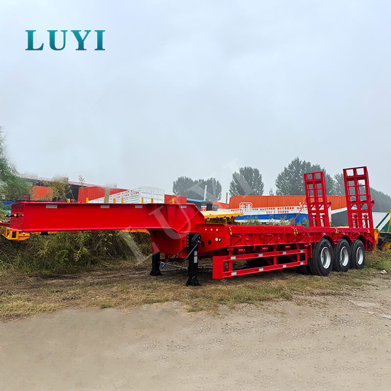 3-axlig 40-tons Gooseneck Flatbed Semi-trailer 3-axlig 40-tons Gooseneck Flatbed Semi-trailer