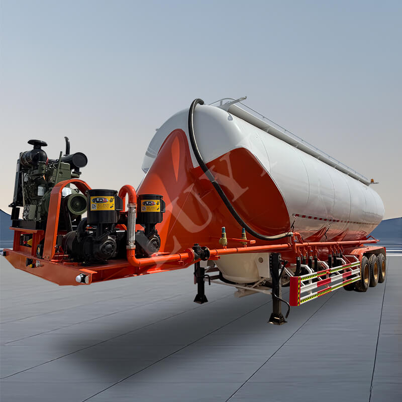 3-axlig 50-tons V-typ Cement Tank Semi-trailer