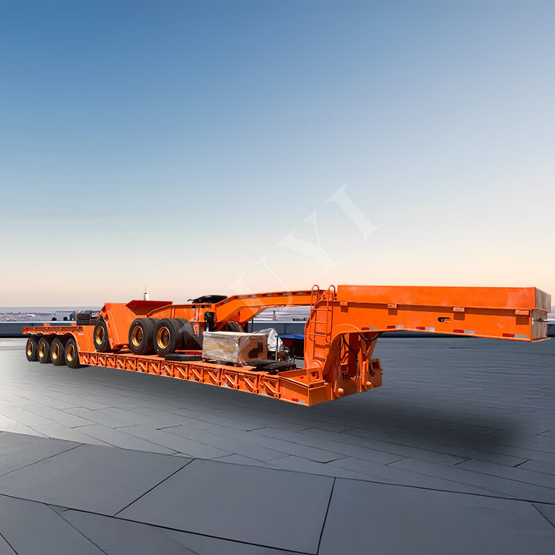 4-axlad 100-tons Svanhals Lågbädd Semitrailer 4-axlad 100-tons Svanhals Lågbädd Semitrailer