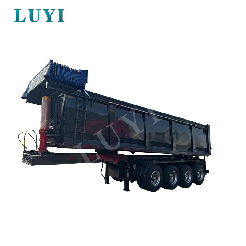4-axlad 70-tons Hydraulcylinder U-formad Dump Semi-trailer