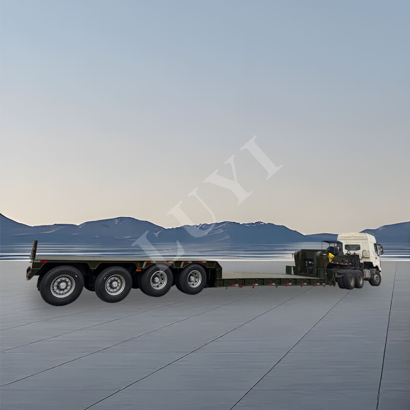 4-axlad avtagbar svanhals 150-tons lastbilssläp med låg bädd