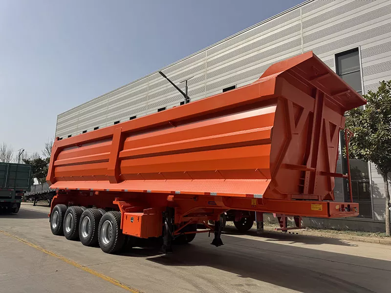 4-axel U-formad bakre flip semitrailer