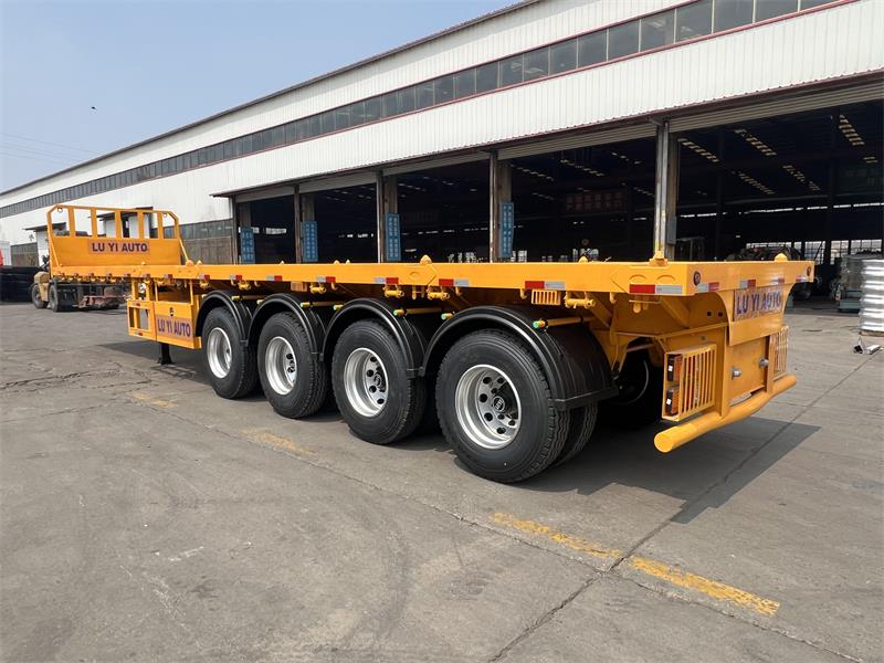 Heavy Duty 4-axlig 80T flak semitrailer för container- och tunglasttransport