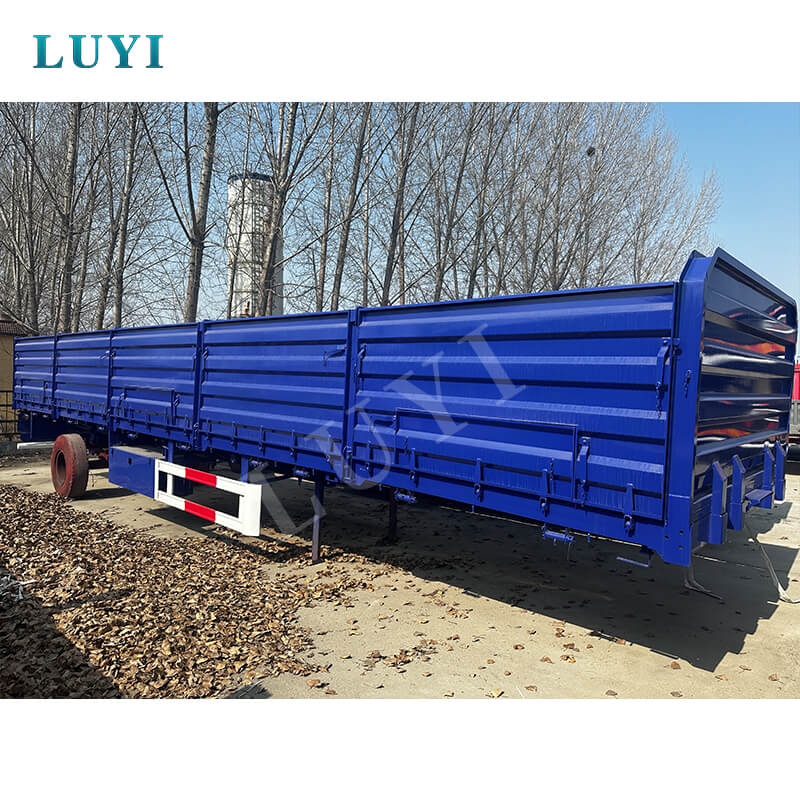 LUYI 3-axlad avtagbar plåttyp Stake Semi-trailer