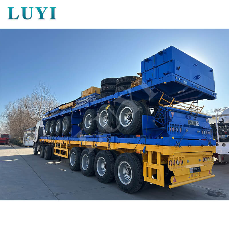 Treaxlad 40-fots semitrailer för containerflak