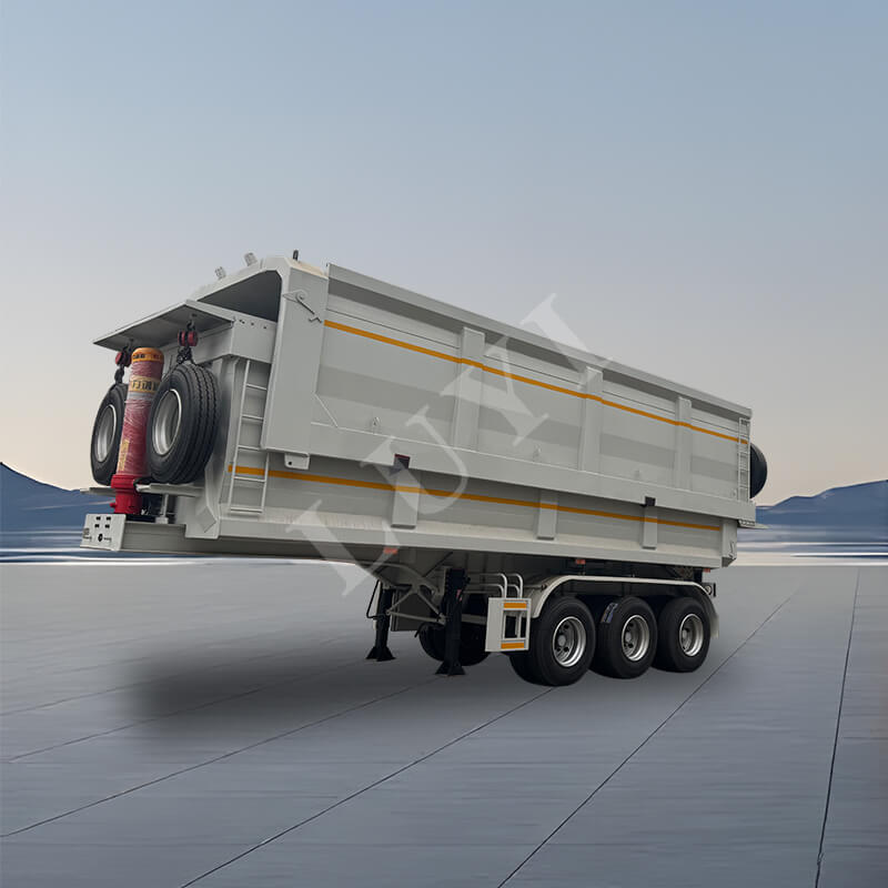 Treaxlad 60-80 ton baktippande semitrailer